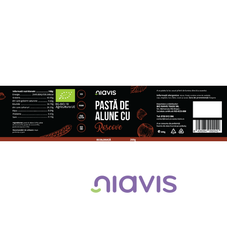 Niavis Pasta de Alune cu Roscove Ecologica/BIO 200g