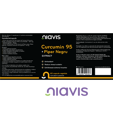 Niavis Curcumin 95 + Piper Negru Extract 60cps