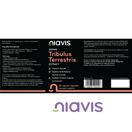 Niavis Tribulus Terrestris Extract 380mg 60cps