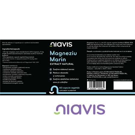 Niavis Magneziu Marin Extract Natural 60 cps