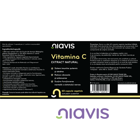 Niavis Vitamina C Extract Natural 60 cps
